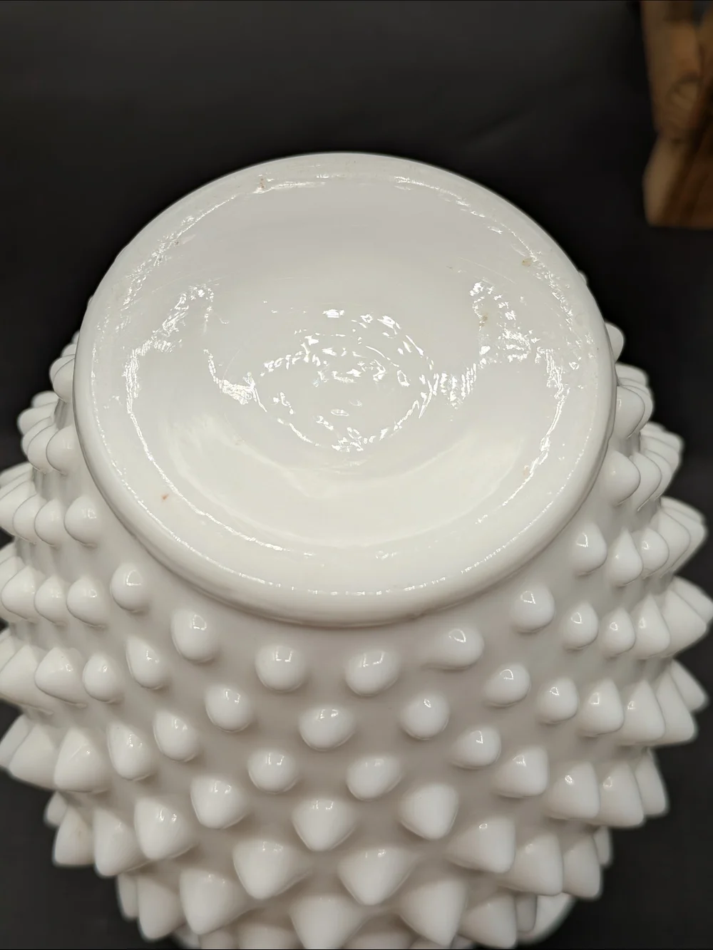 White Hobnail Ruffled Milk Glass Vase - Home Accents